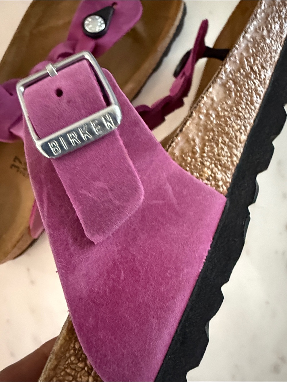 Birkenstock Women’s Braided Thong Sandal - Magenta Size 37 - Picture 5 of 7
